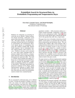 Probabilistic Search for Structured Data via Probabilistic Programming
  and Nonparametric Bayes