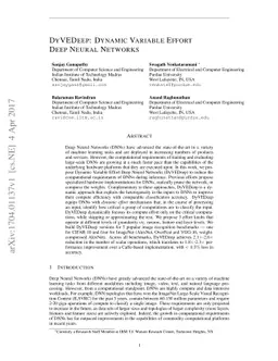 DyVEDeep: Dynamic Variable Effort Deep Neural Networks