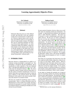 Learning Approximately Objective Priors