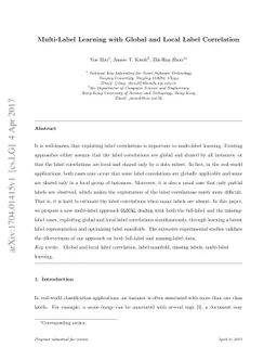 Multi-Label Learning with Global and Local Label Correlation