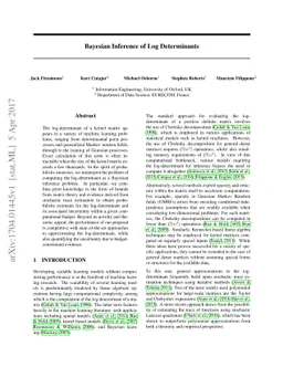 Bayesian Inference of Log Determinants