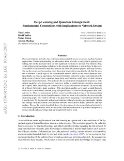 Deep Learning and Quantum Entanglement: Fundamental Connections with
  Implications to Network Design