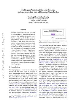 Multi-space Variational Encoder-Decoders for Semi-supervised Labeled
  Sequence Transduction