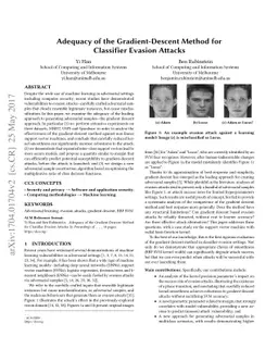 Adequacy of the Gradient-Descent Method for Classifier Evasion Attacks