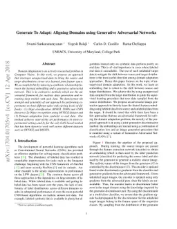 Generate To Adapt: Aligning Domains using Generative Adversarial
  Networks