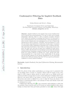 Conformative Filtering for Implicit Feedback Data