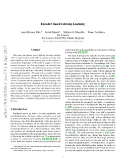 Encoder Based Lifelong Learning