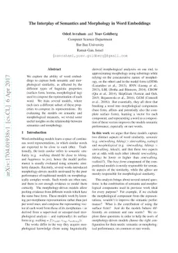 The Interplay of Semantics and Morphology in Word Embeddings