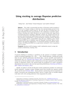 Using stacking to average Bayesian predictive distributions