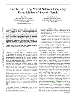 End to End Deep Neural Network Frequency Demodulation of Speech Signals