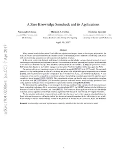 A Zero Knowledge Sumcheck and its Applications