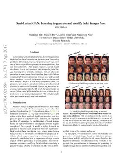 Semi-Latent GAN: Learning to generate and modify facial images from
  attributes