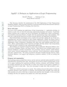 AppLP: A Dialogue on Applications of Logic Programming