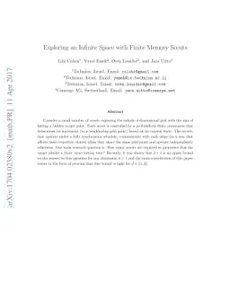 Exploring an Infinite Space with Finite Memory Scouts