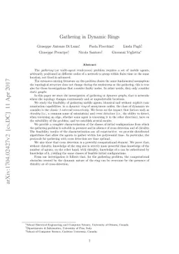 Gathering in Dynamic Rings