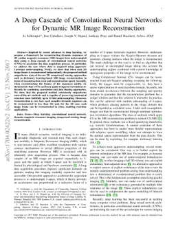 A Deep Cascade of Convolutional Neural Networks for Dynamic MR Image
  Reconstruction