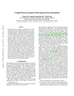 Coupled Deep Learning for Heterogeneous Face Recognition