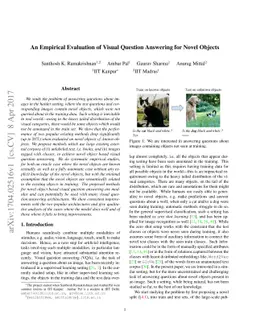 An Empirical Evaluation of Visual Question Answering for Novel Objects