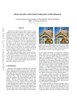 Deep Generative Adversarial Compression Artifact Removal