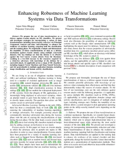 Enhancing Robustness of Machine Learning Systems via Data
  Transformations