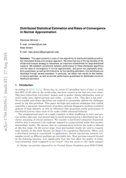 Distributed Statistical Estimation and Rates of Convergence in Normal
  Approximation