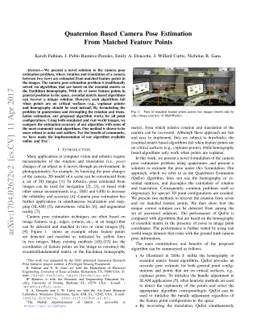 Quaternion Based Camera Pose Estimation From Matched Feature Points