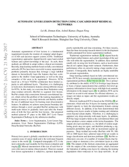 Automatic Liver Lesion Detection using Cascaded Deep Residual Networks