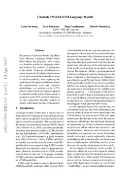 Character-Word LSTM Language Models