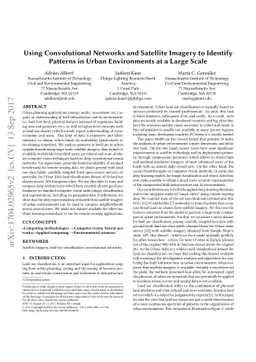 Using convolutional networks and satellite imagery to identify patterns
  in urban environments at a large scale