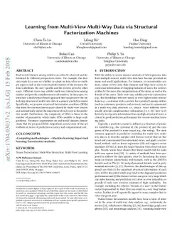 Learning from Multi-View Multi-Way Data via Structural Factorization
  Machines