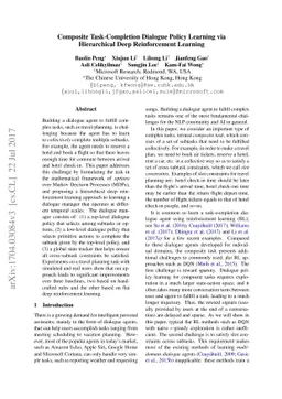 Composite Task-Completion Dialogue Policy Learning via Hierarchical Deep
  Reinforcement Learning