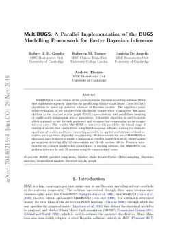 MultiBUGS: A parallel implementation of the BUGS modelling framework for
  faster Bayesian inference