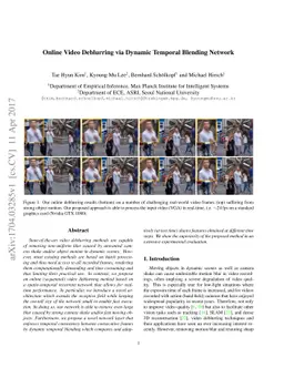 Online Video Deblurring via Dynamic Temporal Blending Network