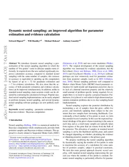 Dynamic nested sampling: an improved algorithm for parameter estimation
  and evidence calculation