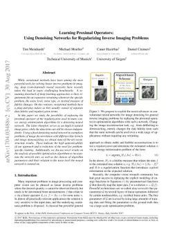 Learning Proximal Operators: Using Denoising Networks for Regularizing
  Inverse Imaging Problems