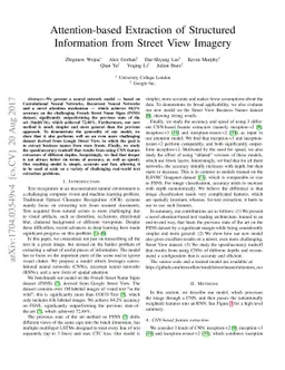Attention-based Extraction of Structured Information from Street View
  Imagery