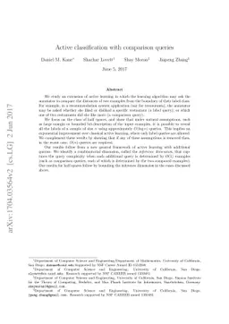 Active classification with comparison queries