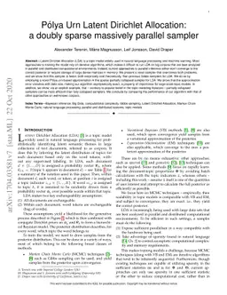Pólya Urn Latent Dirichlet Allocation: a doubly sparse massively
  parallel sampler