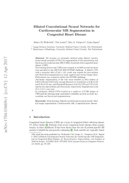 Dilated Convolutional Neural Networks for Cardiovascular MR Segmentation
  in Congenital Heart Disease