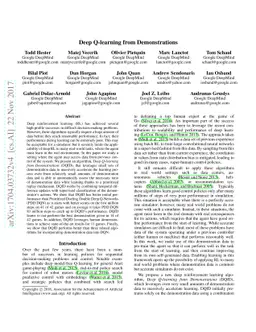 Deep Q-learning from Demonstrations