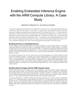 Enabling Embedded Inference Engine with ARM Compute Library: A Case
  Study