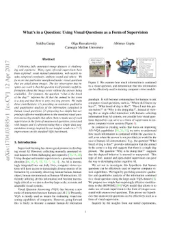 What's in a Question: Using Visual Questions as a Form of Supervision