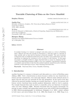 Tractable Clustering of Data on the Curve Manifold