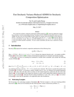 Fast Stochastic Variance Reduced ADMM for Stochastic Composition
  Optimization