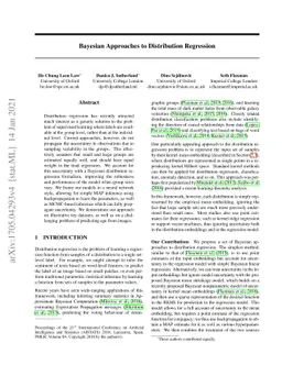 Bayesian Approaches to Distribution Regression