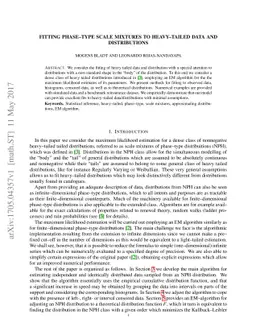 Fitting phase--type scale mixtures to heavy--tailed data and
  distributions