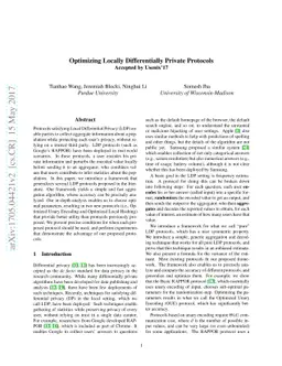 Optimizing Locally Differentially Private Protocols