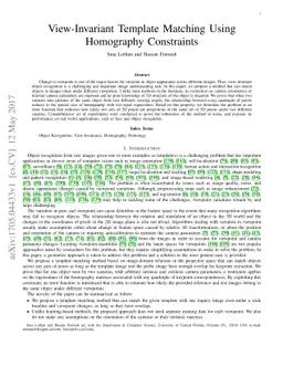 View-Invariant Template Matching Using Homography Constraints