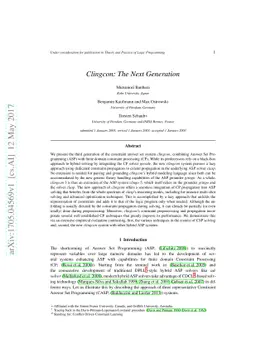 Clingcon: The Next Generation