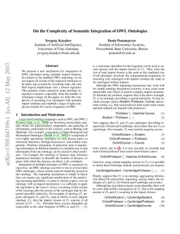 On the Complexity of Semantic Integration of OWL Ontologies
